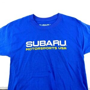 Subaru Motorsports USA Promotional Rally Fan Blue T Shirt Cotton Men's Size S